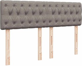 vidaXL Κρεβάτι Boxspring με Στρώμα Taupe 140x190 εκ. Υφασμάτινο
