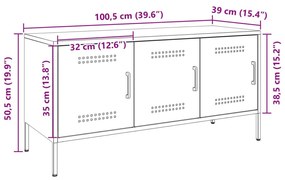 Έπιπλο Τηλεόρασης Ροζ 100,5x39x50,5 εκ. από Ατσάλι - Ροζ