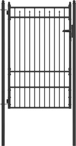 vidaXL Πύλη Φράχτη BAARLO 100 x 150 cm Μέταλλο Μαύρο Κλειδώσιμο