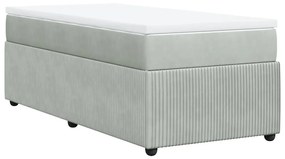 ΚΡΕΒΑΤΙ BOXSPRING ΜΕ ΣΤΡΩΜΑ ΑΝΟΙΧΤΟ ΓΚΡΙ 100X200 ΕΚ. ΒΕΛΟΥΔΙΝΟ 3285620