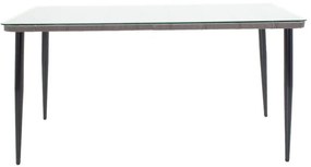 Τραπέζι Naoki  μέταλλο μαύρο-pe γκρι-γυαλί 160x90x78εκ