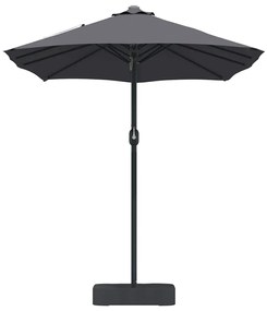 vidaXL Ομπρέλα Κήπου Ανθρακί 385 x 209 x 244 εκατοστά ύφασμα