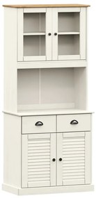 vidaXL Βιτρίνα VIGO Λευκή 78 x 40 x 175 εκ. από Μασίφ Ξύλο Πεύκου