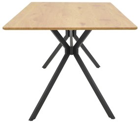 Τραπέζι Nerelis pakoworld φυσικό mdf και πόδι μαύρο μέταλλο 160x90x75εκ
