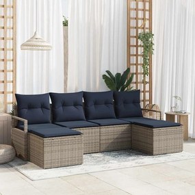 vidaXL Σετ Καναπέ 6 pcs Γκρι συνθετικό ρατάν