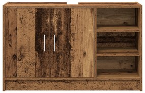 vidaXL Ντουλάπι Νιπτήρα Παλαιωμένο Ξύλο 90x29x55 εκ. Επεξεργασμένο Ξύλο