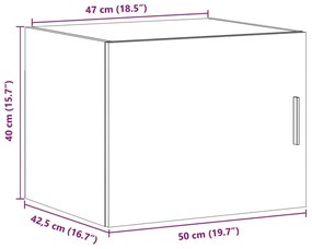 Ντουλάπι Τοίχου Sonoma Δρυς 50x42,5x40 εκ. Επεξεργασμένο Ξύλο - Καφέ