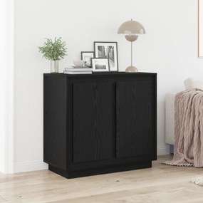 vidaXL Σιρτάρι Μαύρο Δρυς 80x34x75 εκ Επεξεργασμένο Ξύλο