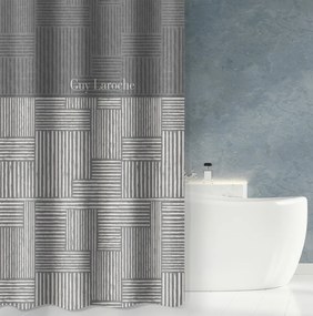 Κουρτίνα Μπάνιου Αδιάβροχη Polyester Stencil Silver 240x185εκ. Guy Laroche