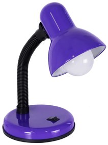 GloboStar® STUDENT PURPLE 01537 Μοντέρνο Επιτραπέζιο Φωτιστικό Γραφείου Μονόφωτο 1 x E27 Μωβ με Λευκό Μεταλλικό με Διακόπτη ΟN/OFF Καμπάνα Φ12 x Υ32cm