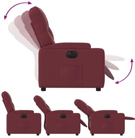 vidaXL Πολυθρόνα Ανακλινόμενη Ηλεκτρική Μπορντό Υφασμάτινη