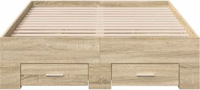 vidaXL Σκελετός Κρεβατιού Καφέ 140 x 200 cm Επεξεργασμένο Ξύλο