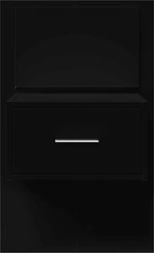 vidaXL Κομοδίνο Επιτοίχιο με Φώτα LED Μαύρο