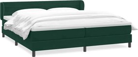 vidaXL Box Spring κρεβάτι με στρώματα σκούρο πράσινο Βελούδινο