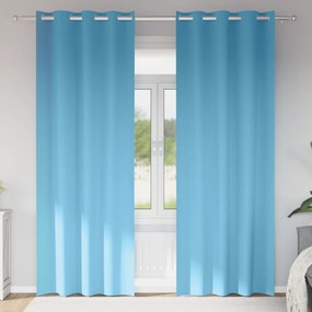 vidaXL Κουρτίνες με κουρτίνες 2 pcs Γαλάζιο 225 x 140 εκ. Πολυεστέρας