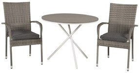 Σετ Τραπέζι και καρέκλες Dallas 2246, Polyξύλο, Μέταλλο, Πλαστικό ψάθινο, Μαξιλάρι καθίσματος: Ναι | Epipla1.gr