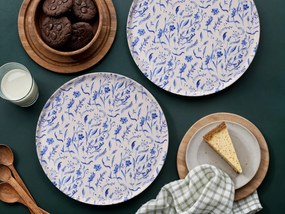 Service Plate Set (6 Pieces) Spring Garden Blue
White