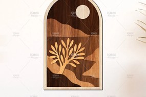 Σετ των 2 Intra απο ξύλο plywood 3mm-4mm πάχος Canyon Tree Σύνθεση 3D Layered Δίασταση 40x40 cm INTRAFABR-125136082