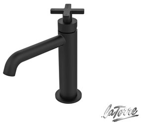 Μπαταρία Νιπτήρα με Βαλβίδα Clic-Clac Εlle Cross La Torre Black Matt 38004-400