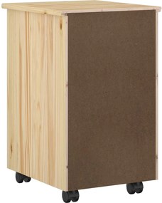 vidaXL Κινητό Ντουλάπι με τροχούς Καφέ 34 x 39 x 56 εκ Στερεό πεύκο