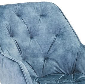 Πολυθρόνα Τραπεζαρίας 016 Fylliana Πετρόλ Βελούδο με Μεταλλικά πόδια 2αδα 59x58x88 εκ.