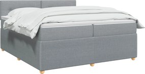 vidaXL Κρεβάτι box spring με στρώμα Ανοιχτό γκρι 200 x 200 cm Ύφασμα