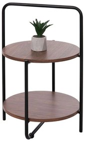 Τραπέζι Βοηθητικό Sylo HM9618.02 Φ44x66cm Wallnut-Black Mdf,Μέταλλο