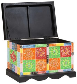 Κουτί αποθήκευσης Πολύχρωμο 60 x 40 x 40 εκ. Μασίφ ξύλο μάνγκο