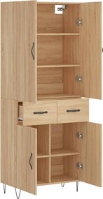 vidaXL Ντουλάπι Sonoma δρυς 69,5 x 34 x 180 εκ. από Επεξεργασμένο Ξύλο