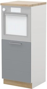 Επιδαπέδιο ντουλάπι φούρνου ψηλό Hudson K14-60-1KR-Λευκό - Γκρι - 60.00Χ60.00Χ148.00cm
