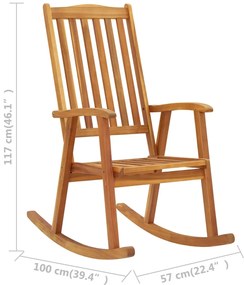 vidaXL Πολυθρόνα Κουνιστή από Μασίφ Ξύλο Ακακίας