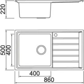 Karag BL654 Satine 86x50 - Ανοξειδωτος Νεροχυτης