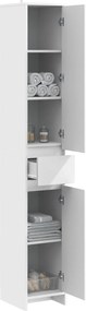 vidaXL Ντουλάπι Μπάνιου Λευκό 30 x 33 x 190 εκ. Επεξεργασμένο Ξύλο