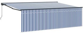 vidaXL Σκηνίτσα Αναδιπλούμενη Μπλε και λευκό 450 x 300 εκ ύφασμα