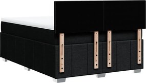 vidaXL Κρεβάτι Boxspring με Στρώμα Μαύρο 140x200 εκ. Υφασμάτινο