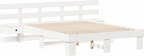vidaXL Σκελετός Κρεβατιού Λευκό 140 x 200 cm Στερεά ξυλεία πεύκου