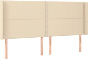 vidaXL Κρεβάτι Boxspring με Στρώμα &amp; LED Κρεμ 180x200 εκ. Υφασμάτινο