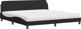 vidaXL Κρεβάτι με Στρώμα Dover Μαύρο 200x200 εκ. Υφασμάτινο