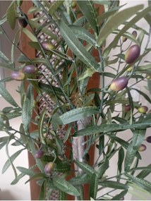 Stewehome Διακοσμητικό τεχνητό δέντρο ελιάς με φυσικό κορμό σε λευκή γλάστρα Λευκό