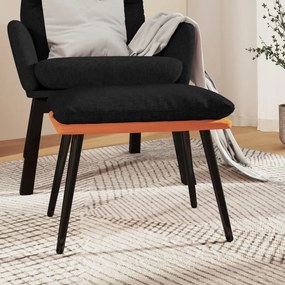 vidaXL Υποπόδιο Μαύρο&Πορτοκαλί 45x29,5x35 εκ. Ύφασμα & Συνθ. Δέρμα