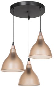 Φωτιστικό οροφής τρίφωτο Orazio pakoworld Ε27 μελί-μαύρο Φ40x80εκ