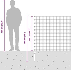 vidaXL Περίφραξη Euro με Στήλη 10 x 1,2 μ Γαλβανισμένος Χάλυβας Ασημί