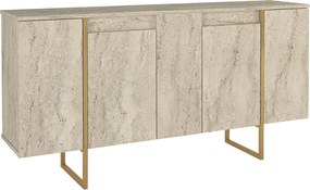 Μπουφές Orontes Megapap χρώμα travertine - χρυσό 160x35,2x80εκ.