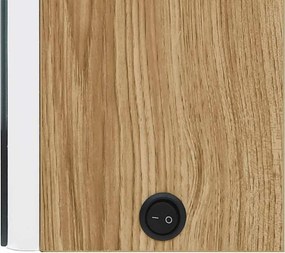 vidaXL Καθρέφτης Μπάνιου με Ντουλάπι &amp; LED Λευκό/Δρύς 50x13x70 εκ.