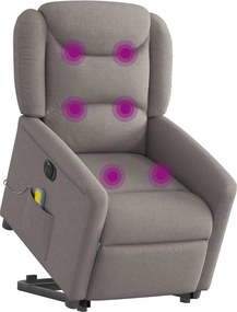 vidaXL Πολυθρόνα Μασάζ Ηλεκτρική Ανακλ.Taupe Υφασμάτινη