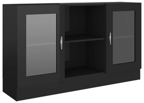 vidaXL Βιτρίνα Γυαλιστερό Μαύρο 120 x 30,5 x 70 εκ. από Μοριοσανίδα