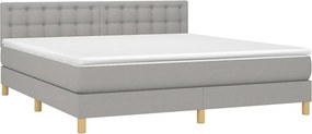 vidaXL Κρεβάτι Boxspring με Στρώμα Αν. Πράσινο 160x200εκ Υφασμάτινο