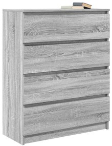 Sideboard Grey Sonoma 80x35x99 cm Ξύλινο μηχανουργικό ξύλο - Γκρι