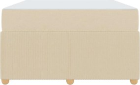 vidaXL Σκελετός Κρεβατιού με στρώμα Κρεμ 120 x 190 cm ύφασμα