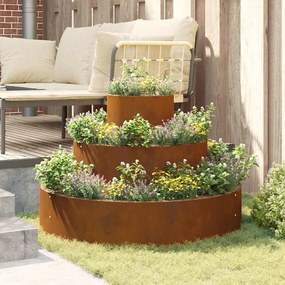 vidaXL Γλάστρα Κήπου Καφέ 90 x 90 x 20 εκ Ατσάλι corten